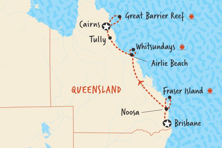Map Brisbane Cairns